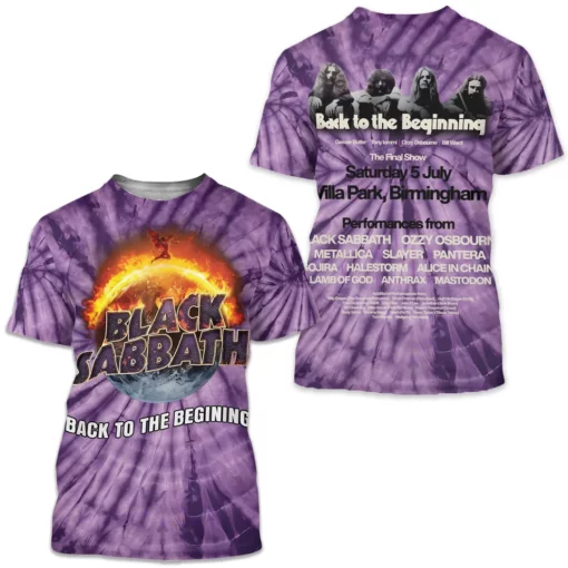 Back to the Beginning hot shirt Black Sabbath band 3D Tshirt Classic