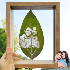 Customized Leaf Engraving Photo Wood Frame